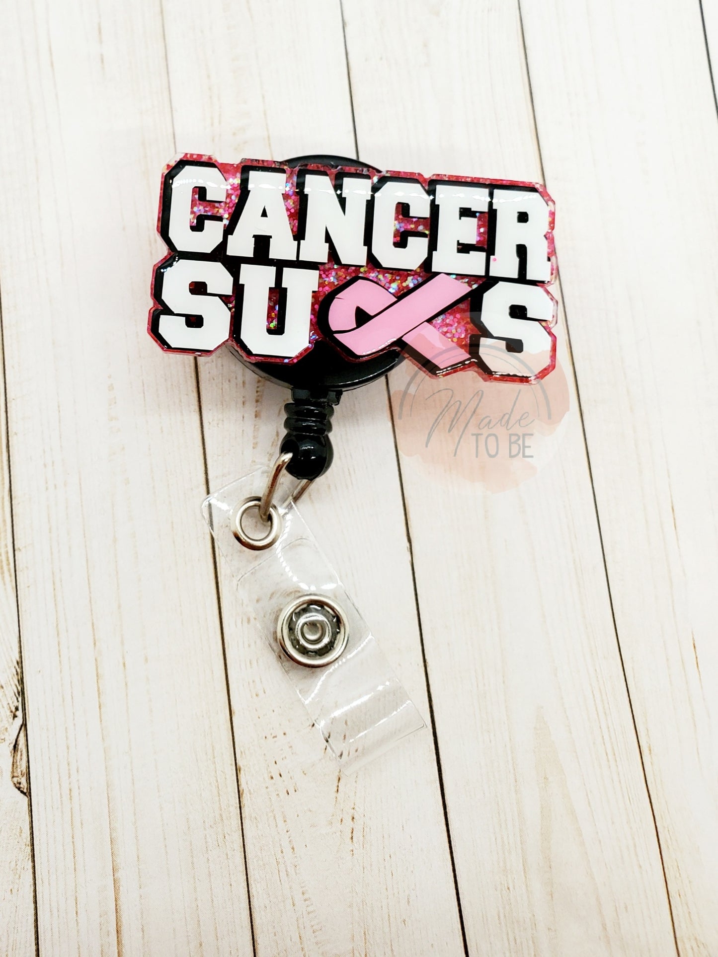Customizable Cancer Sucks Badge Reel