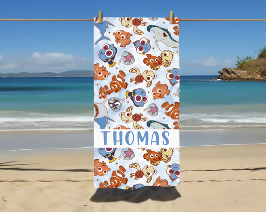 Personalized Fish Beach Towel