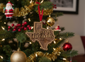 Custom Merry Christmas From Texas Ornament