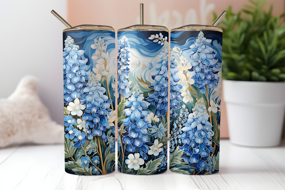 Blue Bonnet Fields 20 oz Sublimation Tumbler