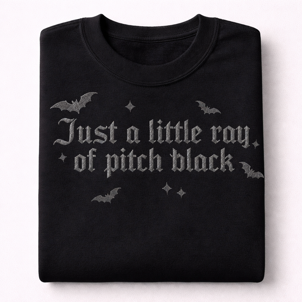Little Ray of Pitch Black Tone on Tone Sweatshirt