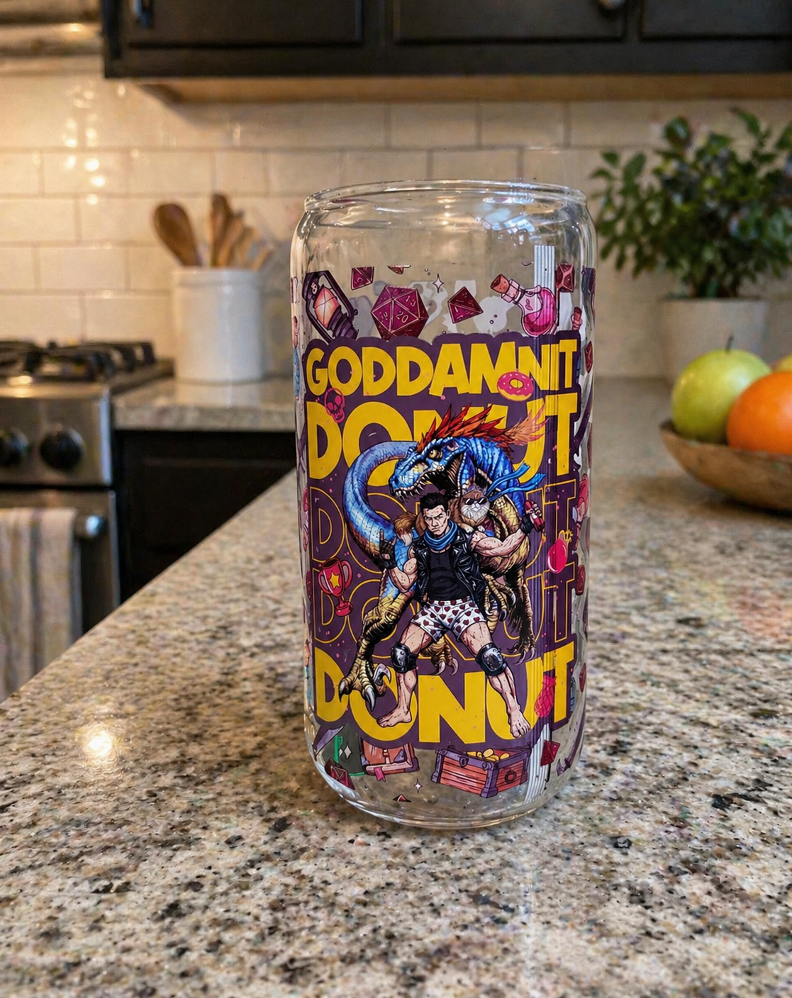 16 oz Crawler Glass Can Tumbler