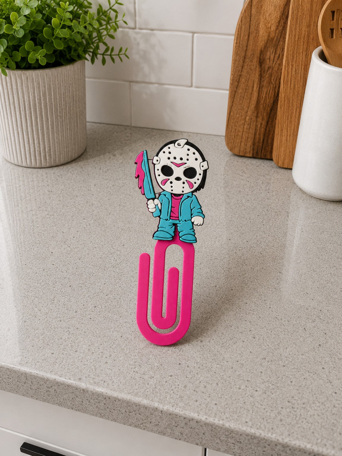 Retro Masked Slasher 3D printed paper clip bookmark