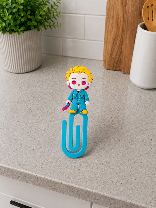 Blond Masked Slasher 3D printed paper clip bookmark