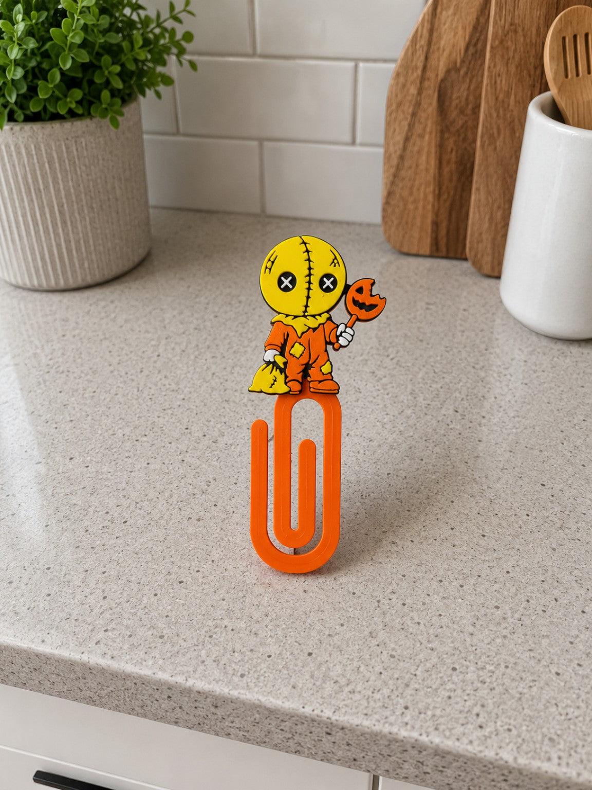 Pumpkin Trick-or-Treater 3D printed paper clip bookmark