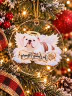 Alternative view of custom clear acrylic pet memorial Christmas ornament