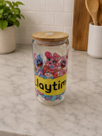 Playtime Character 16 oz Glass Can Tumbler | Colorful Character Cup photo 1