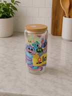Playtime Character 16 oz Glass Can Tumbler | Colorful Character Cup photo 2